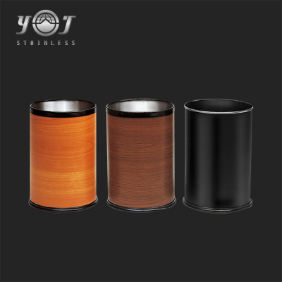 Stainless Steel Decorative Wooden Wood Toilets Trash Cans