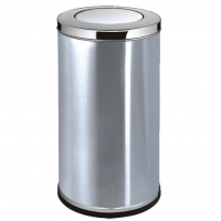 Round Stainless Steel Swing Top Dustbin Waste Bin